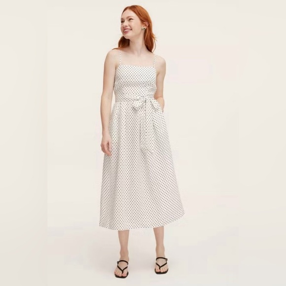 kate spade Dresses & Skirts - Kate Spade White and Black Polka Dot Midi Dress